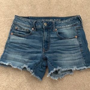 Blue american eagle jean shorts.
